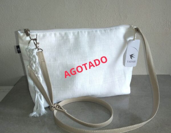 yadah Bolso de lino blanco